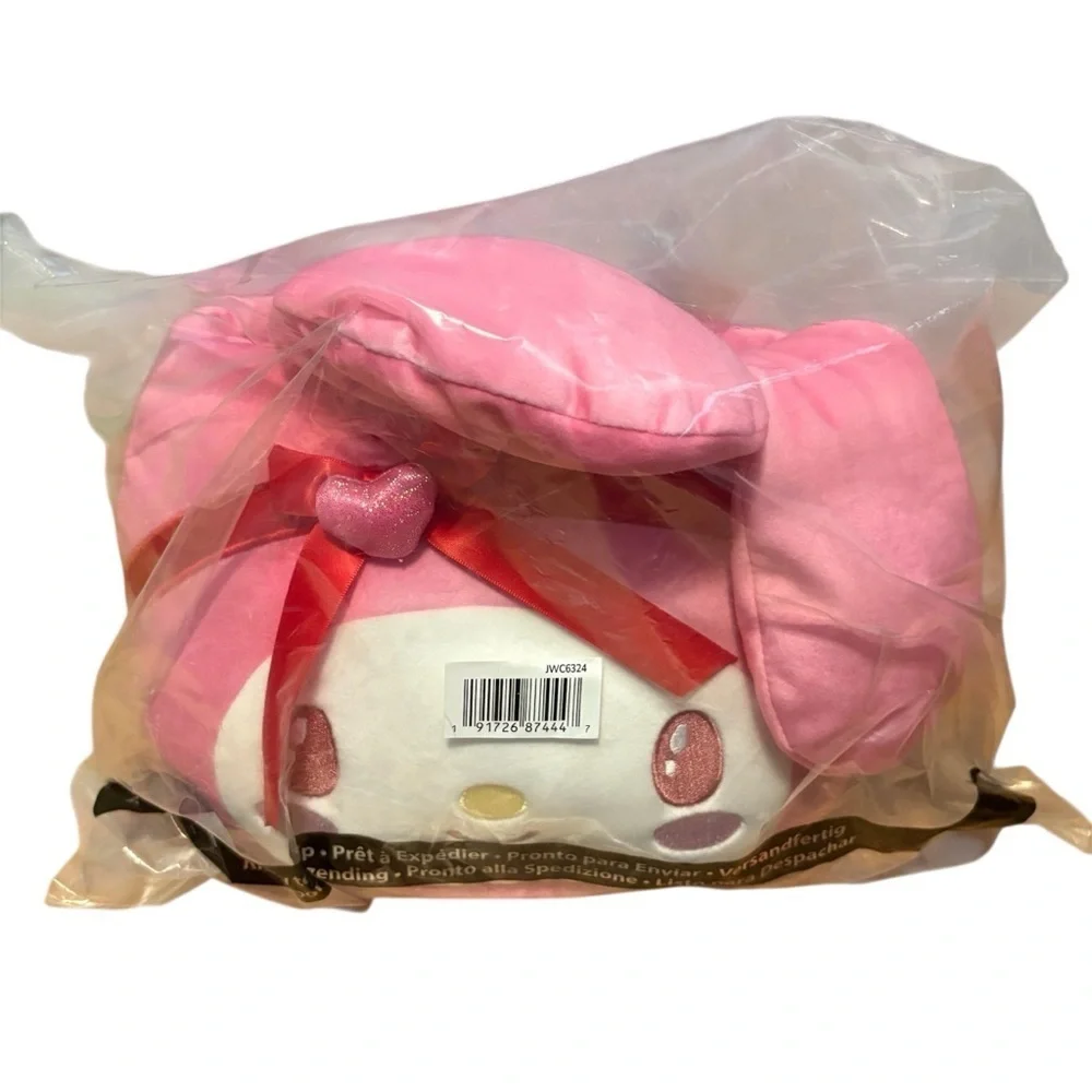Hello Kitty My Melody Plush Basket Pail Bin Handle NEW Easter Halloween